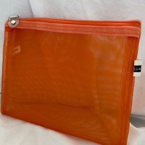 Punctuate by Barnes & noble BRIGHT ORANGE mesh zip bag pouch 7x5.5”  NEW & RARE